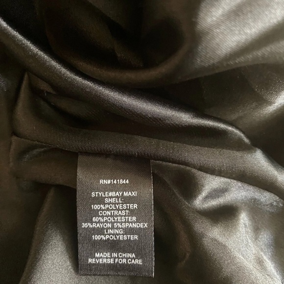 Like Mynded Blue Geometric Women's Partially Backless Maxi Dress Size S NWT - Picture 13 of 14